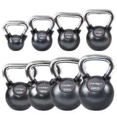 Vinylový kettlebell s chrómovaným úchopom KGC HMS, 10 kg