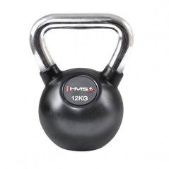 Vinylový kettlebell s chrómovaným úchopom KGC HMS, 12 kg