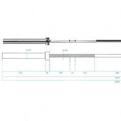 Olympijská os GO901 HMS Premium 220 cm x 50 mm