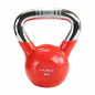 Kettlebell s chrómovaným úchopom KTC HMS, 8 kg, červený