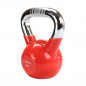 Kettlebell s chrómovaným úchopom KTC HMS, 8 kg, červený