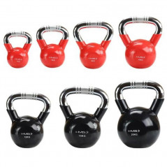 Kettlebell s chrómovaným úchopom KTC HMS, 12 kg, čierny