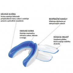 Chránič zubov DBX Bushido, bielo-modrý