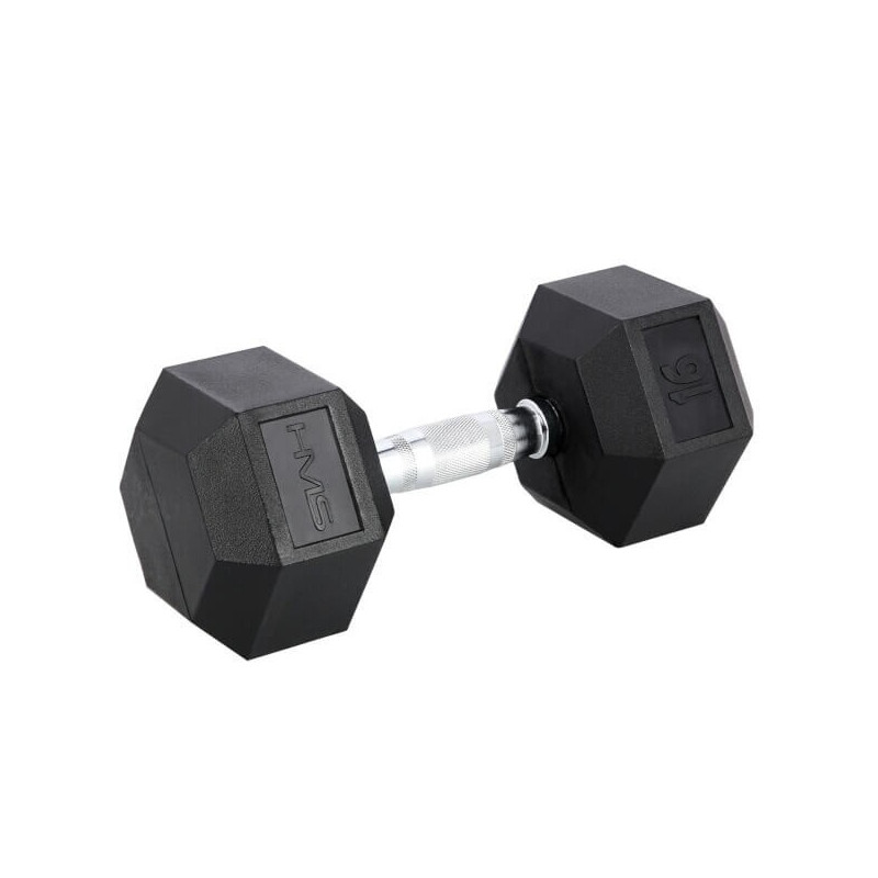Čierna hexagonálna jednoručná činka HMS, 16 kg Čierna hexagonálna jednoručná činka HMS, 16 kg