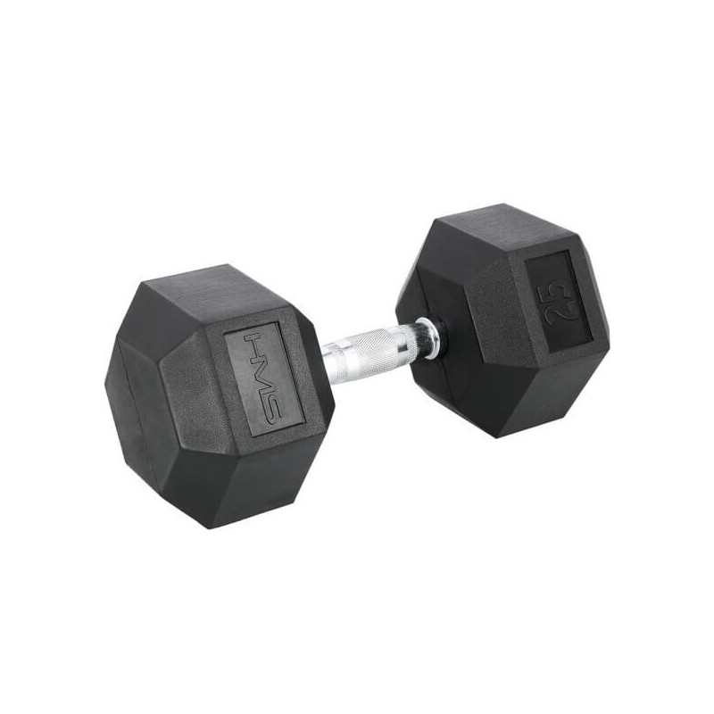Čierna hexagonálna jednoručná činka HMS, 25 kg Čierna hexagonálna jednoručná činka HMS, 25 kg