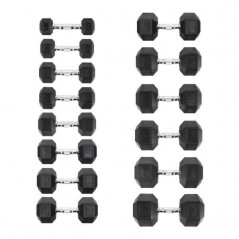 Čierna hexagonálna jednoručná činka HMS, 25 kg