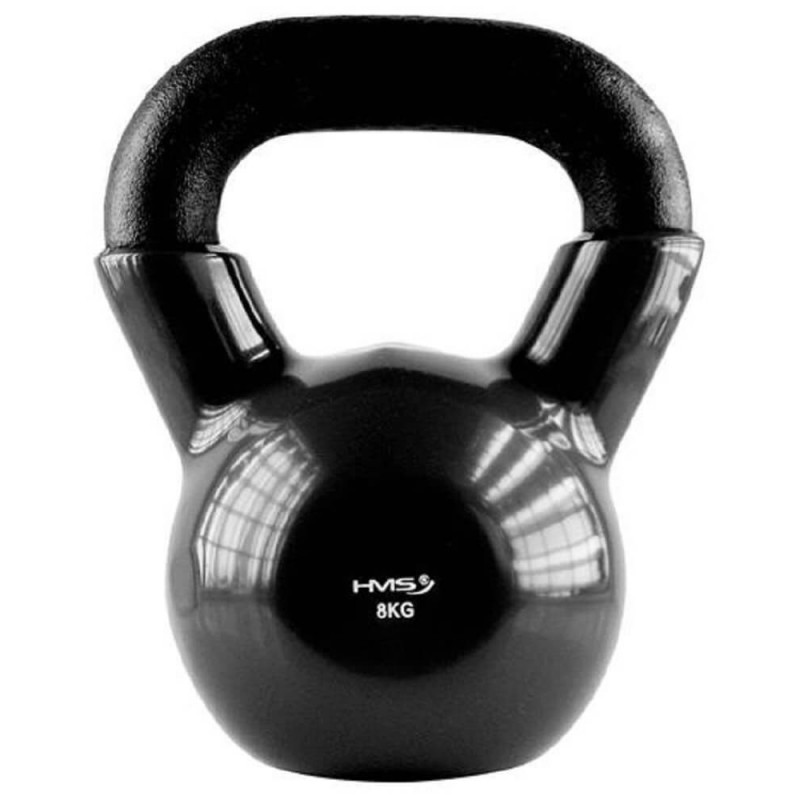 Kettlebell pokrytý vinylom KNV08 HMS 8 kg, čierny