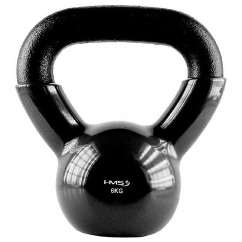 Kettlebell pokrytý vinylom KNV06 HMS 6 kg, čierny